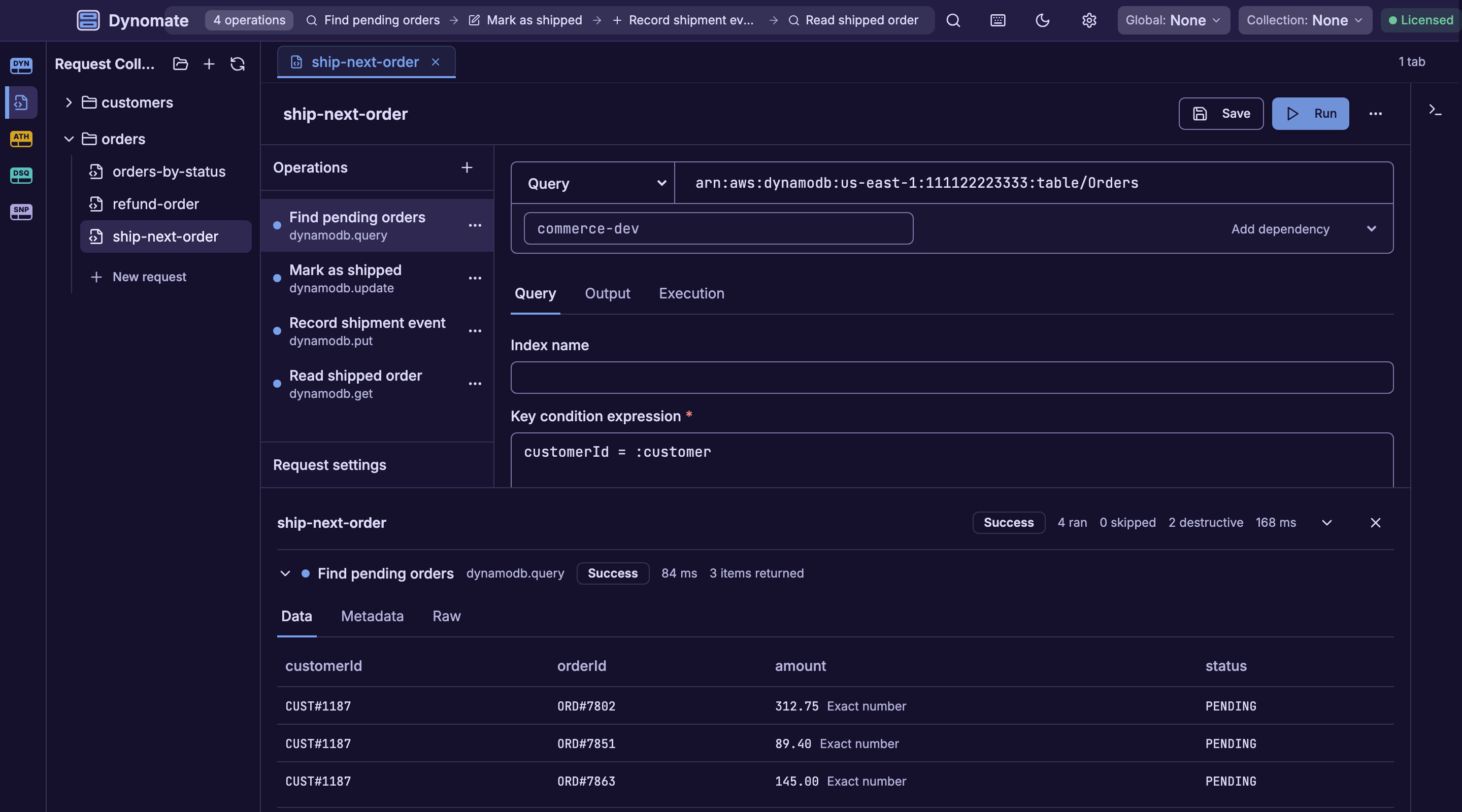 Dynomate request collection with sequential and parallel DynamoDB operations
