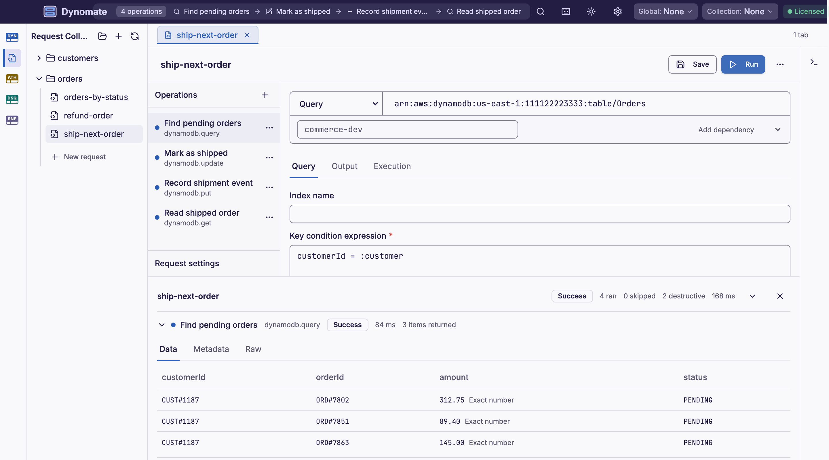 Dynomate request collection with sequential and parallel DynamoDB operations